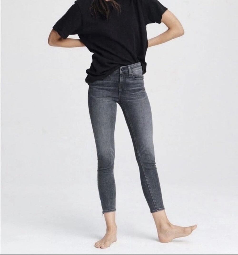 Rag & Bone Women's Cate Mid Rise Ankle Zipper Skinny in Abbey Road 29 Made USA